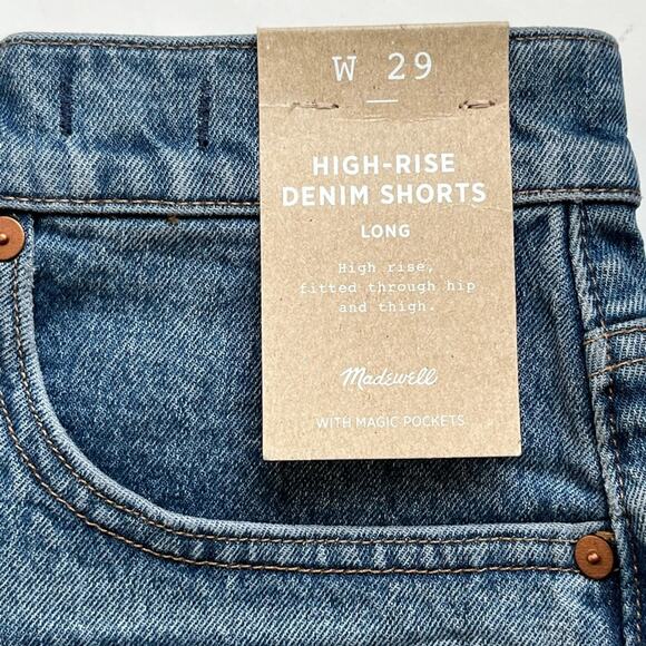 Madewell High rise long denim shorts 29 NWT - Picture 7 of 10
